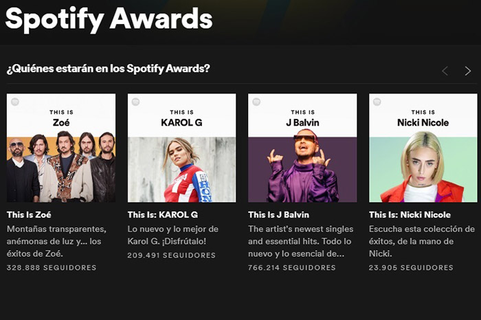 Ya está todo listo para la entrega de los Spotify Awards 2020 en la CdMx